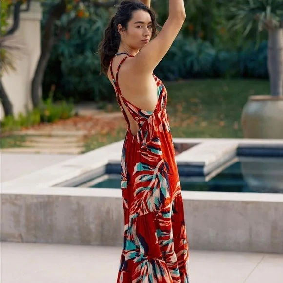 NWT ANTHROPOLOGIE DANIKA TIERED MIDI DRESS XL - Picture 3 of 9